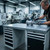 Workbench with 2 drawer casings 24G, 1 cupboard, height 850 mm, Eluplan worktop, 20×20G, Worktop length: 2000mm in use