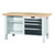 GARANT GridLine Workbench, left side open, right side 4 drawers, Beech marine ply worktop, 20x20G