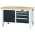 GARANT GridLine Workbench, left side cupboard, right side 4 drawers, Beech marine ply worktop, 20x20G