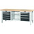 GARANT GridLine Workbench, left side 5 drawers, centre open, right side 4 drawers, Beech marine ply worktop, 20x20G