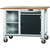 GARANT GridLine Workbench, mobile, left side open, right side cupboard and drawer, height 950mm, Bamboo worktop, 20x20G