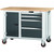 GARANT GridLine Workbench, mobile, left side cupboard, right side 4 drawers, Beech marine ply worktop, 20x20G