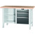 GARANT GridLine Workbench, left side open, right side 3 drawers, Beech marine ply worktop, 20x20G