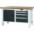 GARANT GridLine Workbench, left side cupboard, right side 4 drawers, Bamboo worktop, 20x20G