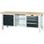GARANT GridLine Workbench, left side cupboard, centre open, right side 4 drawers, Beech marine ply worktop, 20x20G