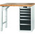 GARANT GridLine Vario workbench with drawer casing 16G, height 850 mm, Bamboo worktop, 12x20G