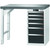 GARANT GridLine Vario workbench with drawer casing 16G, height 850 mm, Eluplan worktop, dark, 12x20G