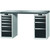 GARANT GridLine Vario workbench with 2 drawer casings 16G, height 850 mm, Eluplan worktop, dark, 12x20G
