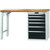 GARANT GridLine Vario workbench with drawer casing 24G, height 950 mm, Bamboo worktop, 20x20G