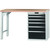 GARANT GridLine Vario workbench with drawer casing 24G, height 950 mm, Beech marine ply worktop, 20x20G