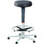 GARANT Work stool, fabric cushion, with glides and footrest ring, high