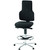 GARANT ESD swivel work chair, fabric upholstery, with glides and footrest ring, high