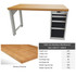Workbench with drawer casing 16G, height 850 mm, Bamboo worktop, 12×20G, Worktop length: 1500mm specs