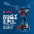Bosch 18V EC Brushless Connected-Ready Freak 14 in and 12 Two-in-One BitSocket Impact Driver Kit Bosch Brushless Freak 2-1in-1 impact driver half wrench, half driver, all impact