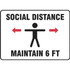 7 inch x 10 inch Plastic Social Distancing Sign