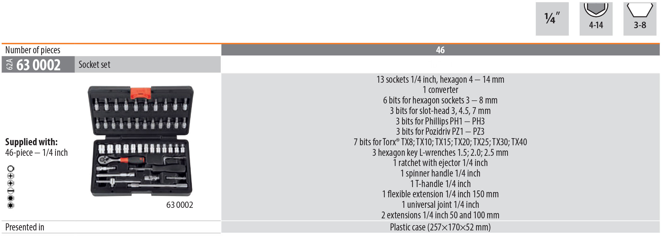 Holex 46 Piece Socket Set Carrying Case Inserts