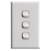 SWITCH 10AMP 3 GANG WH EXCEL BAGED