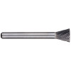 "1/4in Inverted Taper Carbide Burr, 1/4in shank dia"