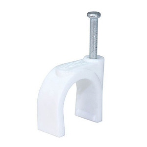 CLIP CABLE 10MM ROUND WH-PK20