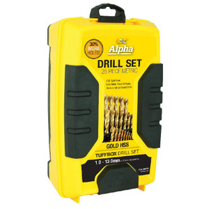 Drill Set Metric 25pc Gold Series Tuffbox SM25PB Alph