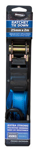 RATCHET TIE DOWN 25MM X 4M PK4