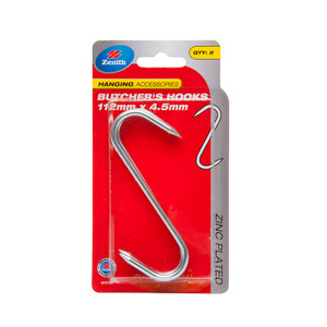 HOOK MEAT SML 117X4.5MM ZP PK2