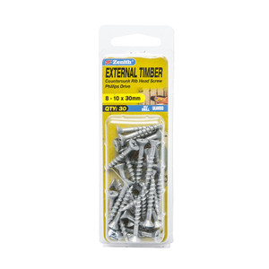 SCREW EXT TIMB GL8-10X30 PK30