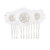 David Tutera Bridal Hair Comb Silver Rhinestone Flower Tri-Cluster With Netting