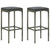 3 Piece Garden Bar Set with Cushions Gray