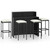 5 Piece Garden Bar Set with Cushions Black