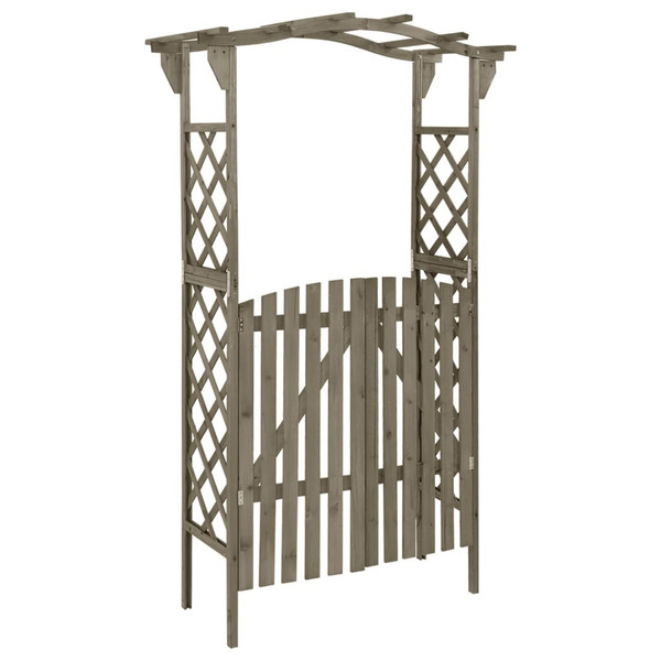 Pergola with Gate 45.7"x15.7"x80.3" Gray Solid Firwood