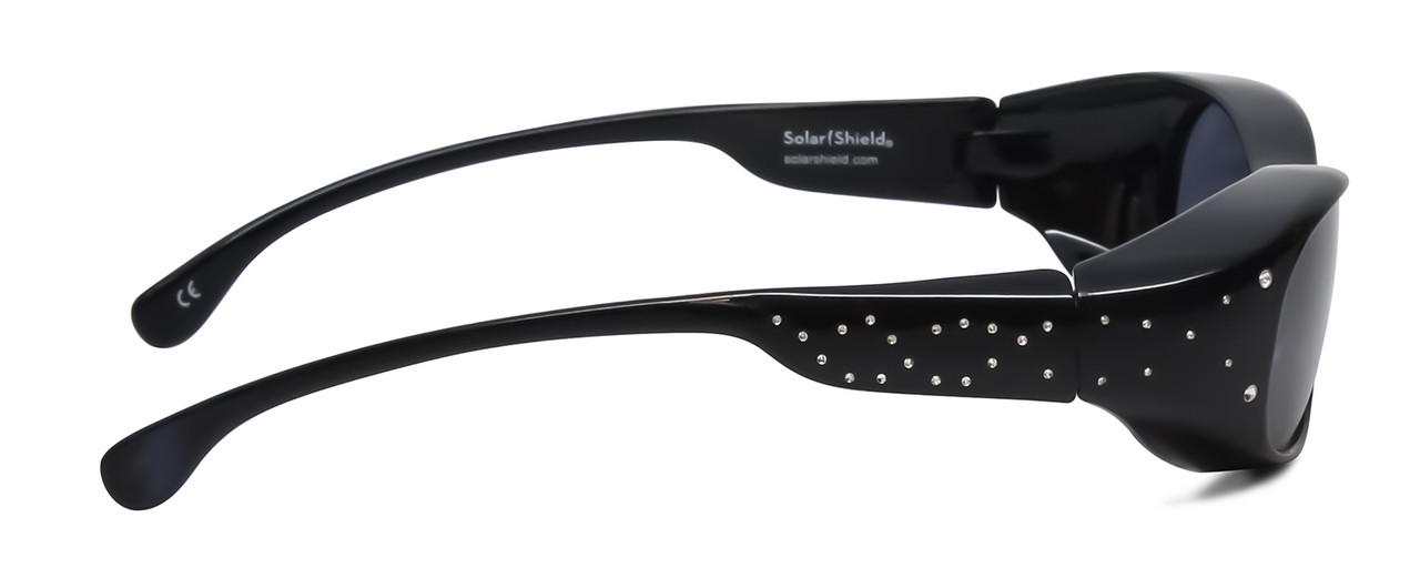 Foster Grant Ladies Oval 56mm Fitover Sunglasses Gloss Black