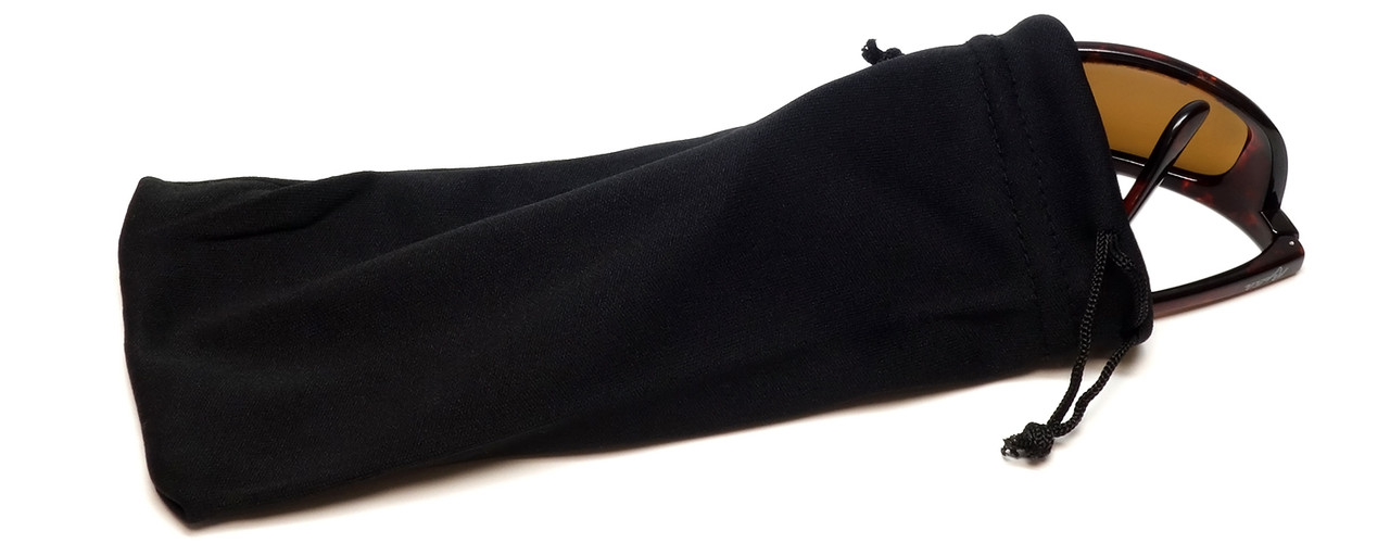 Black Studded Faux Leather Sunglass Drawstring Pouch Black Vegan Leather Sunglasses Pouch: Squeeze Top Eyeglass  main image 2