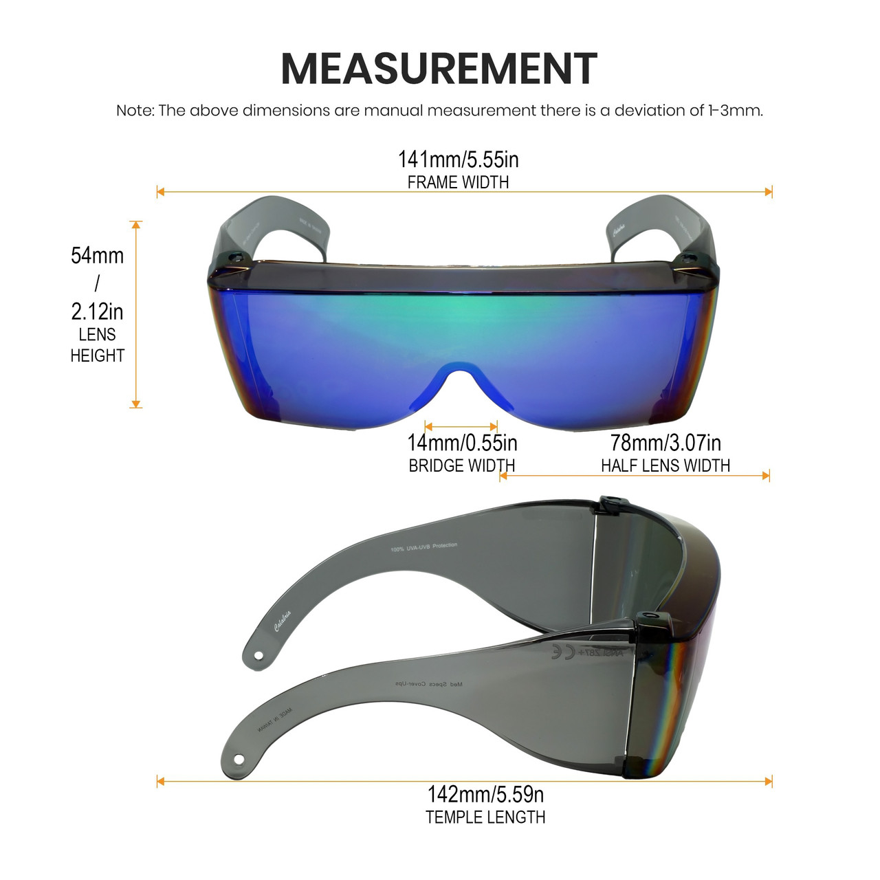 CALABRIA 3000GM Economy Fitover with UV PROTECTION IN GREEN MIRROR