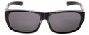 Front View of Calabria 9011POL Medium Polarized Fitover Sunglasses in Gloss Black & Smoke Grey