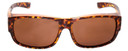 Front View of Calabria 9011POL Medium Polarized Fitover Sunglasses in Gloss Cheetah Gold&Brown