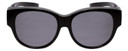 Front View of Calabria 9016 Medium/Large Polarized Fitover Sunglasses Gloss Black & Smoke Grey