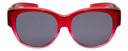Front View of Calabria 9016 Medium/Large Polarized Fitover Sunglasses in Crystal Red Fade&Grey