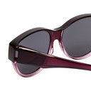 Close Up View of Calabria 9016 Medium/Large Polarized Fitover Sunglasses in Purple Wine Fade&Grey
