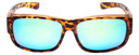 Front View of Calabria 9011-RRV Large Polarized Fitover Sunglasses Cheetah Gold & Green Mirror