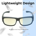 Lightweight Illustration of Calabria 9011-RRV Large Polarized Fitover Sunglasses Matte Black & Gold Mirror