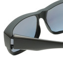 Close Up View of Calabria 9011-RRV Large Polarized Fitover Sunglasses Matte Black & Gold Mirror