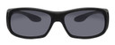 Front View of Foster Grant Solar Shield Unisex 60 mm Fitover Sunglasses Matte Black/Smoke Grey