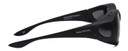 Side View of Foster Grant Solar Shield Mens Classic 60 mm Fitover Sunglasses Black/Grey Flash