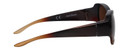 Side View of Foster Grant Women Cateye 57mm Fitover Sunglasses Black Crystal Amber Fade/Brown