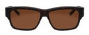 Front View of Foster Grant Square .5-Rimless 58mm Fitover Sunglasses Dark Tortoise/Amber Brown