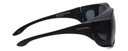 Side View of Foster Grant Shield Oversized 64 mm Fitover Sunglasses in Matte Black/Smoke Grey