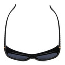 Top View of Foster Grant Ladies Oversized 70mm Fitover Sunglasses Gloss Black Gold Band/Grey