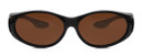 Front View of Foster Grant Solar Unisex Oval 60mm Fitover Sunglasses Dark Tortoise/Amber Brown