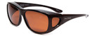 Profile View of Foster Grant Unisex Classic 60 mm Fitover Sunglasses Tortoise Havana/Amber Brown